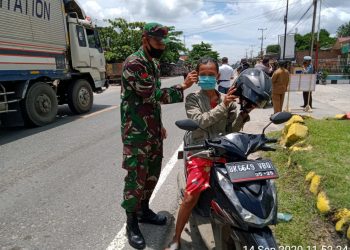 Kodim 0208/Asahan, Serentak Seluruh Indonesia Gebyar Sosialisasi dan Himbauan Protokol Kesehatan Antisipasi Covid-19