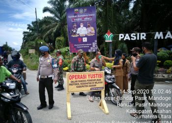 Ikuti Gebyar Operasi Yustisi Pendisiplinan Protokol Kesehatan Serentak Seluruh Indonesia Kodim 0208/Asahan Dukung Pelaksanaannya