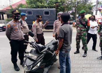 Personel Jajaran Kodim 0208/Asahan Hadiri Sosialisasi Gabungan Protokol Kesehatan Covid-19 Diwilayah Tanjung Balai