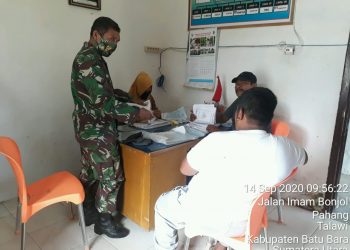 Laksanakan Sosialisasi Protokol Kesehatan Di Kantor Kelurahan Oleh Personel Jajaran Kodim 0208/Asahan