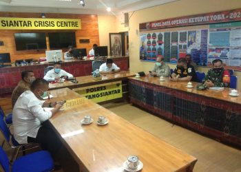 Bersama Unsur Muspika, Danramil 01/Siantar Utara Gelar Rakor Bahas Persiapan Operasi Yustisi Protokol Covid 19