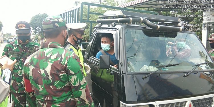 Personel Jajaran Kodim 0208/Asahan Menggelar Operasi Yustisi Bersama Instansi Terkait