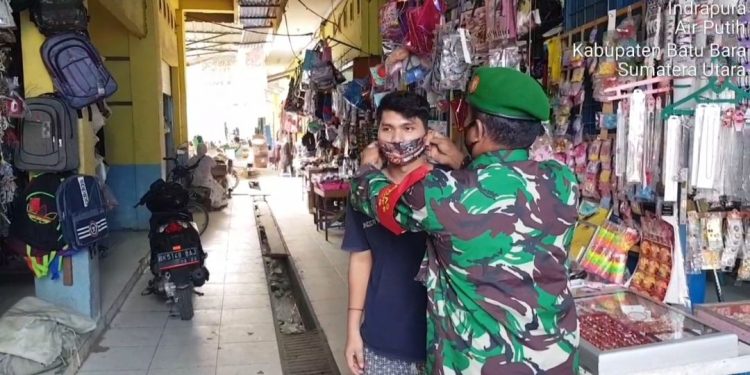 Pendisiplinan Pos pam Covid 19 Oleh Personel Jajaran Kodim 0208/Asahan