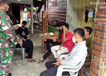 Ajak Masyarakat Untuk Berpartisipasi Memerangi Covid-19, Oleh Personel Jajaran Kodim 0208/Asahan