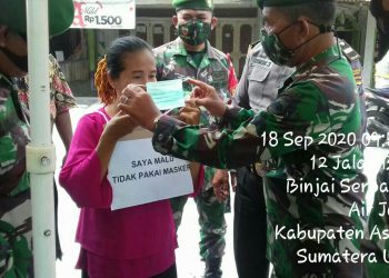 Personil Jajaran Kodim 0208/Asahan Siaga Laksanakan Operasi Yustisi Terhadap Masyarakat