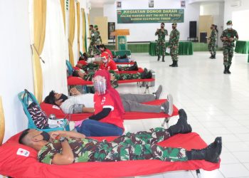 Korem 022/Pantai Timur Gelar Donor Darah Dalam rangka HUT TNI ke -75