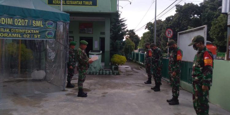 Pimpin Apel Pagi, Danramil 02/Siantar Timur Kodim 0207/Simalungun Beri Motivasi Personelnya