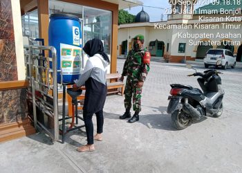 Personel Kodim 0208/Asahan Rutin Ingatkan Pengurus Dan Jema'ah Masjid Agar Menerapkan Protokol Kesehatan