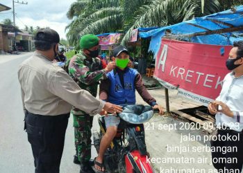 Giat Jalankan Pendisiplinan Protokol Kesehatan antisipasi Covid-19 Oleh Personel Jajaran Kodim 0208/Asahan
