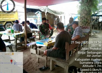 Penyuluhan Sosialisasi Terus Diberikan Personel Jajaran Kodim 0208/Asahan Guna Meminimalisir Penyebaran Virus Corona