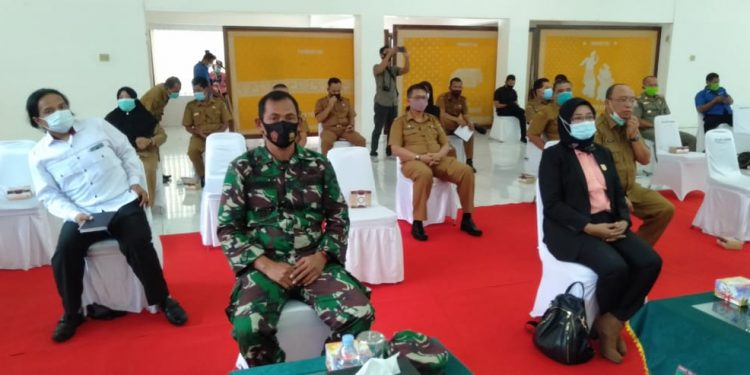 Danramil Jajaran Kodim 0208/Asahan Hadiri Rakor Penegakan Hukum Terkait Protokol kesehatan Dalam Suksesi Pilkada TA 2020