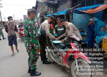 Mempersempit Ruang Gerak Penyebaran Covid-19 Dengan Sosialisasi Oleh Kodim 0208/Asahan Melalui Koramil 08/PB
