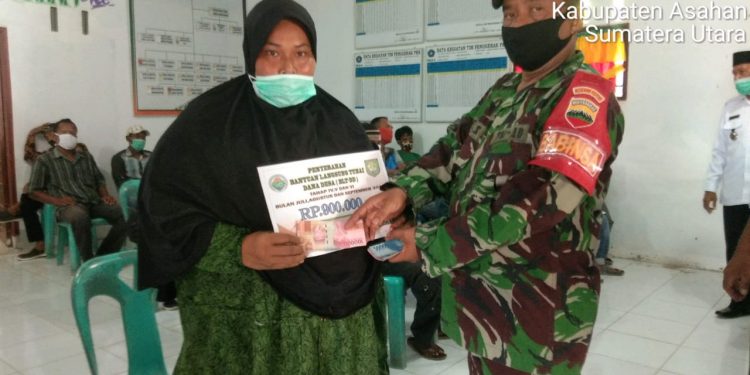 Personel Jajaran Kodim 0208/Asahan Menghadiri Pembagian BLTDD Tahap IV, V, Dan VI Di Kabupaten Asahan