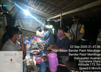 Petugas Gabungan Gelar Patroli Pendisiplinan Protokol Kesehatan Malam Hari Oleh Personel Jajaran Kodim 0208/Asahan