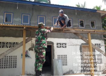 Pembangunan Musollah Zaidatul Khoira Dibantu Oleh Personel Jajaran Kodim 0208/Asahan