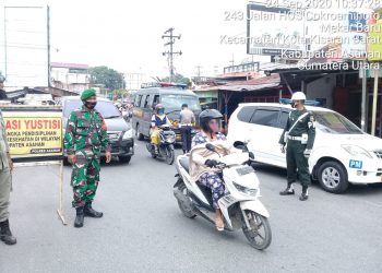 Personel Kodim 0208/Asahan Bersama Tim Khusus Untuk Tertibkan Warga Yang Melanggar Protokol Kesehatan