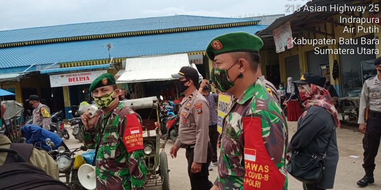 Babinsa Laksanakan Patroli Disiplin Mandiri Covid-19 Gabungan