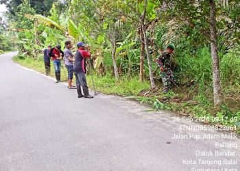 Tanamkan Sifat Jaga Kebersihan Dalam Diri, Personel Kodim 0208/Asahan Kompak Bersama Masyarakat Laksanakan Gotong Royong