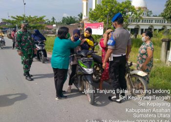 Jajaran Kodim 0208/Asahan Ledakkan Operasi Yustisi Pendisiplinan Protokol Kesehatan Di Kabupaten Asahan