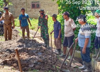 Cegah Covid-19, Personel Jajaran Kodim 0208/Asahan Semangat Laksanakan Gotong Royong Bersama Masyarakat