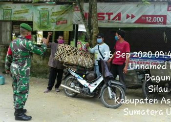 Laksanakan Sosialisasi Dan Himbauan Pencegahan Covid-19 Oleh Personel Jajaran Kodim 0208/Asahan