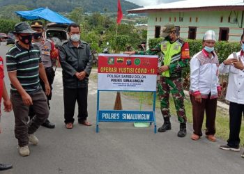 Turunkan Angka Positif Covid-19, Kodim 0207/Simalungun Gelar Razia Yustisi Gabungan dengan forkopimcam Saribu Dolok