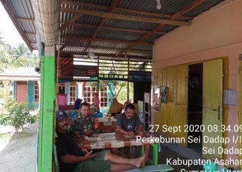 Personel Kodim 0208/Asahan Laksanakan Komsos Upaya Pencegahan Virus Corona