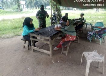Kembali Lagi Laksanakan Komsos Upaya Pencegahan Covid-19 Oleh Personel Kodim 0208/Asahan