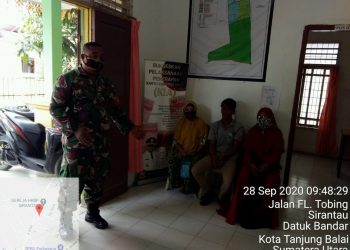 Personel Jajaran Kodim 0208/Asahan Laksanakan Giat Rutin Patroli Wilayah dan Himbauan Sosialisasi Penegakan Disiplin Protokol Kesehatan
