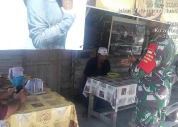 Rutin Lakukan Pengawasan Protokol Kesehatan Oleh Personel Jajaran Kodim 0208/Asahan Di Wilayah Binaan