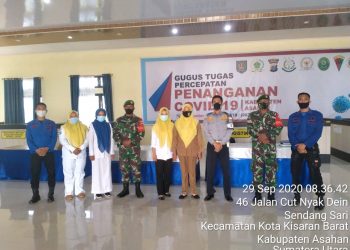 Personel Jaajran Kodim 0208/Asahan Turut Laksanakan Posko Gugus Tugas Covid-19 Di Kabupaten Asahan