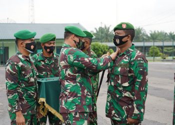 Danrem 022/Pantai Timur Kolonel Inf Asep Nugraha S.E.,M.Si Pimpin Acara Korps Kenaikan Pangkat Bintara Tamtama Korem 022/PT