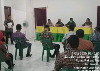 Kodim 0208/Asahan Melalui Danramil 16/Pulau Rakyat Hadiri Rapat Penanganan Pemulasaran Jenazah Covid-19 Yang Meninggal