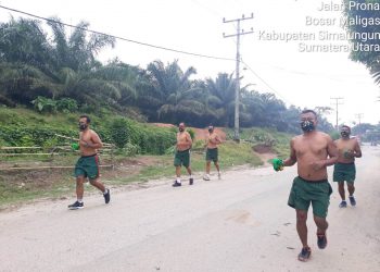 Jaga Kebugaran, Personel Jajaran Kodim 0207/Simalungun Melaksanakan Apel Pagi Dan Olah Raga Bersama