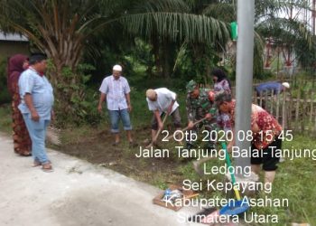 Personel Kodim 0208/Asahan Tingkatkan Keharmonisan Melalui Giat Gotong Royong