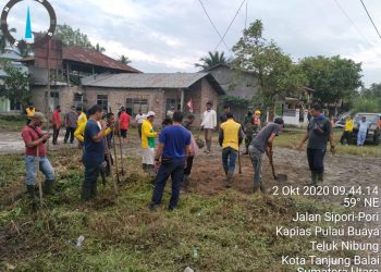 Dengan Gotong Royong Personil Kodim 0208/Asahan Melalui Koramil 08/Pulau Buaya Dirikan Pos Penanggulangan Covid-19