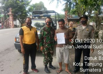 Sejumlah Warga Terjaring Razia Masker Hari Ini Oleh Personel Jajaran Kodim 0208/Asahan Bersama Dinas Terkait
