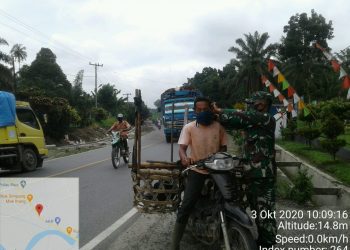 Jajaran Kodim 0208/Asahan Peringatkan Pengendara Agar Patuhi Protokol Kesehatan Anjuran Pemerintah