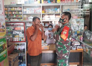 Jajaran Kodim 0208/Asahan Himbau Masyarakat Agar Mau Memakai Masker