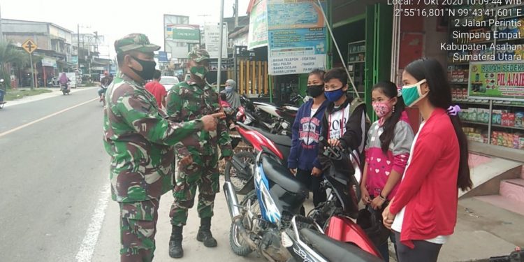 Rutin Sosialisasikan Penanganan Covid-19 Oleh Personel Jajaran Kodim 0208/Asahan