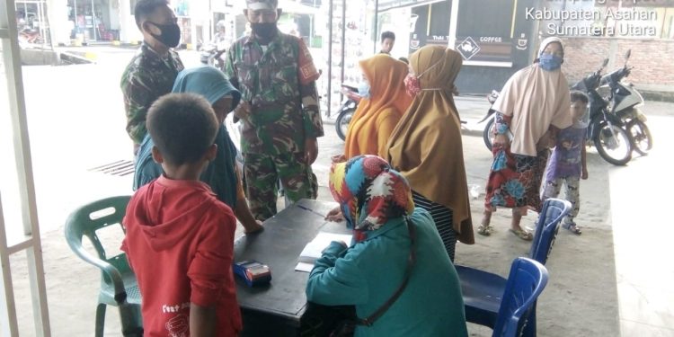 Anggota Kodim 0208/Asahan Pimpin Kegiatan Himbauan Protkes Anggota Kodim 0208/Asahan Pimpin Kegiatan Himbauan Protkes