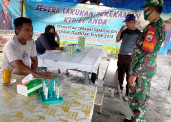 Personel Jajaran Kodim 0208/Asahan Berikan Himbauan Kepada Warga Agar Patuhi Protokol Kesehatan