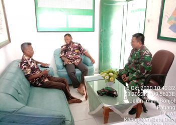 Kodim 0208/Asahan Melalui Koramil 04/Talawi Terima Silaturahmi OKP FKPPI di Makoramil