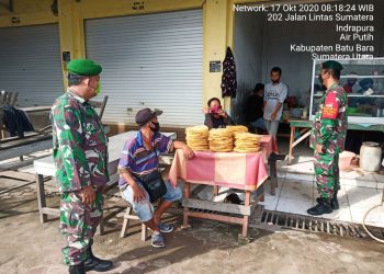 Jajaran Kodim 0208/Asahan Himbau Masyarakat Yang Di Warung Agar Segera Terapkan Protokol Kesehatan