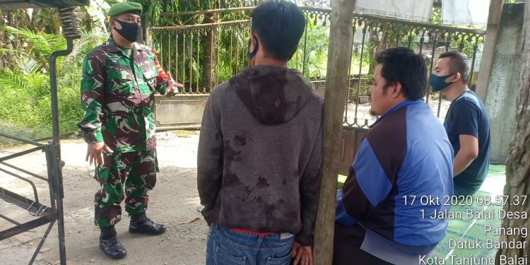 Cegah Cluster Baru, Personel Jaajran Kodim 0208/Asahan Lakukan Giat Pengawasan Protkes