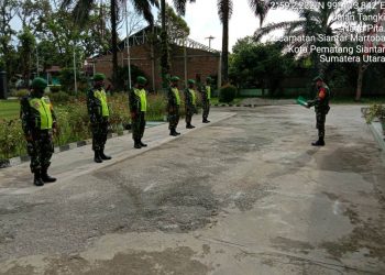 Pimpin Apel Pagi Di Makoramil, Begini Penenekanan Danramil 01/Siantar Utara Kodim 0207/Simalungun