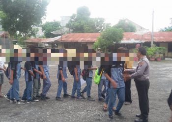Puluhan  Siswa Terjaring Polsek Perdagangan Saat Tawuran