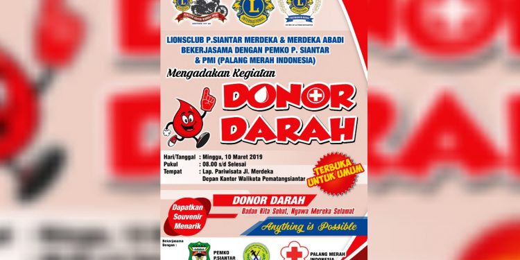 Ramaikan, Donor Darah Lions Club Bersama Pemko Pematangsiantar