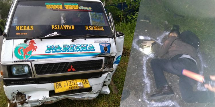Minibus Parisma Tabrak Vario, Ariesto Sihombing Warga Bah Kapul Tewas di TKP Minibus Parisma Tabrak Vario, Ariesto Sihombing Warga Bah Kapul Tewas di TKP