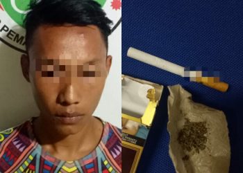 Nekat, Pelajar di Siantar ini Berganja di Depan Kantor Polisi